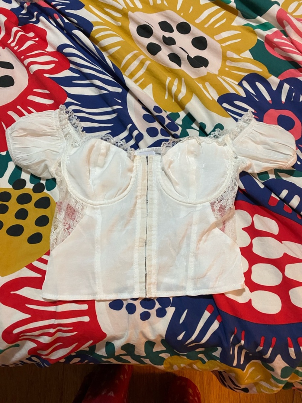 Princess Polly Cream Lace Bustier Crop Top